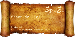 Szecskó Erik névjegykártya