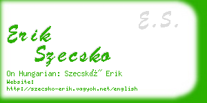 erik szecsko business card